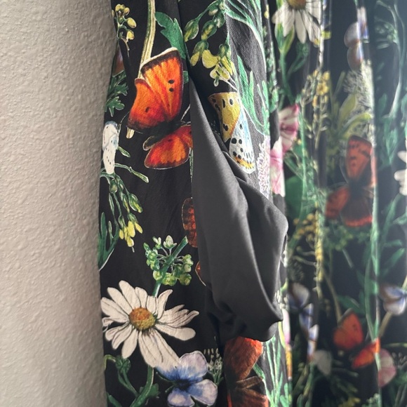 NWT Avec Les Filles Floral Botanical Butterfly Print Corset Fit & Flare Dress 6 - Picture 11 of 13